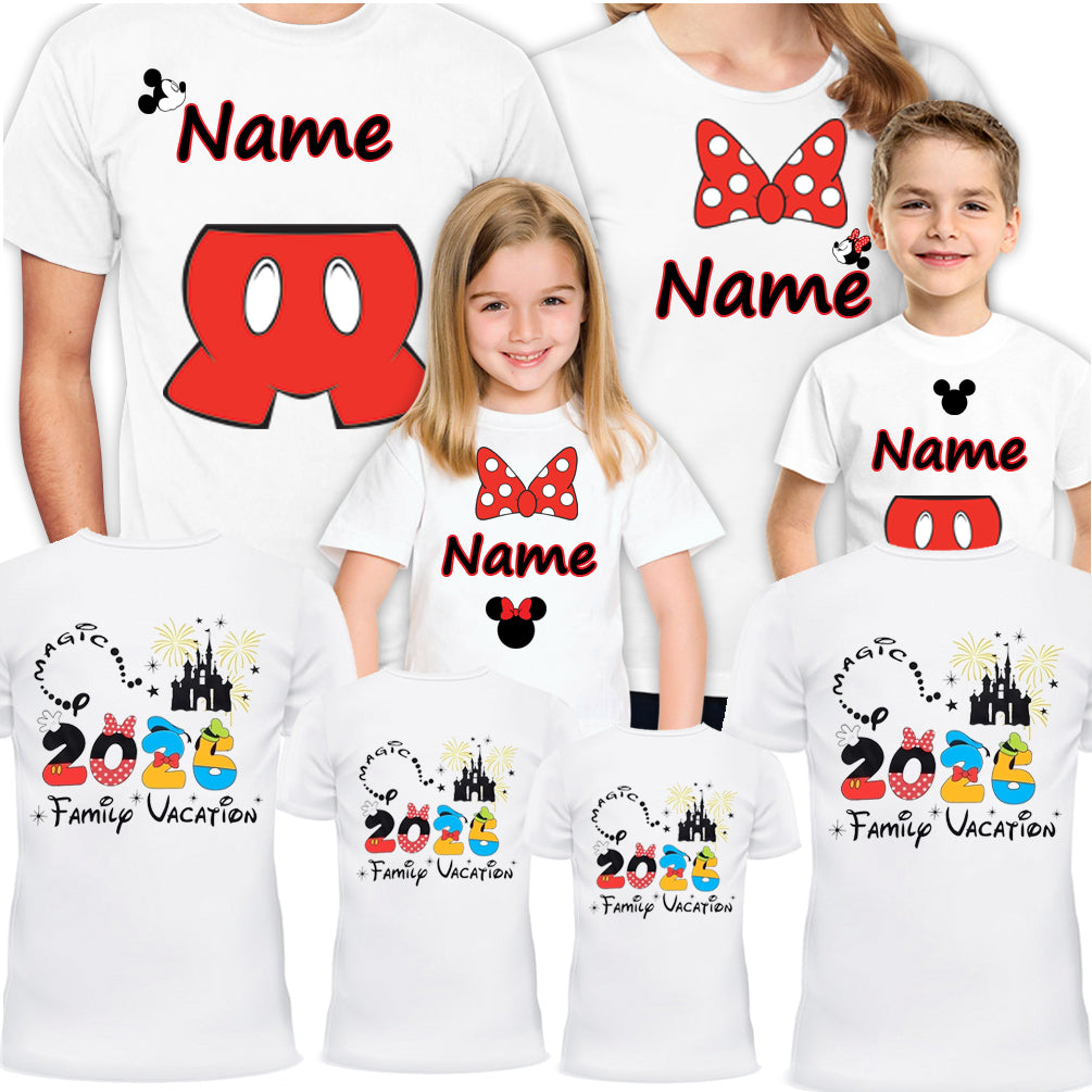 Matching Personalized Family Shirts, Customized Mickey Minnie Disney T-Shirts for Disneyland Trip Vacation 2026