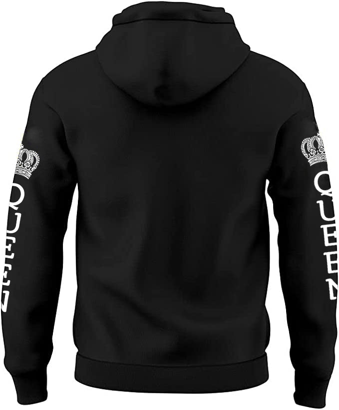 Matching "King" 100% Combed Cotton Heavyweight Men's Hoodie — King & Queen Couple Pullover