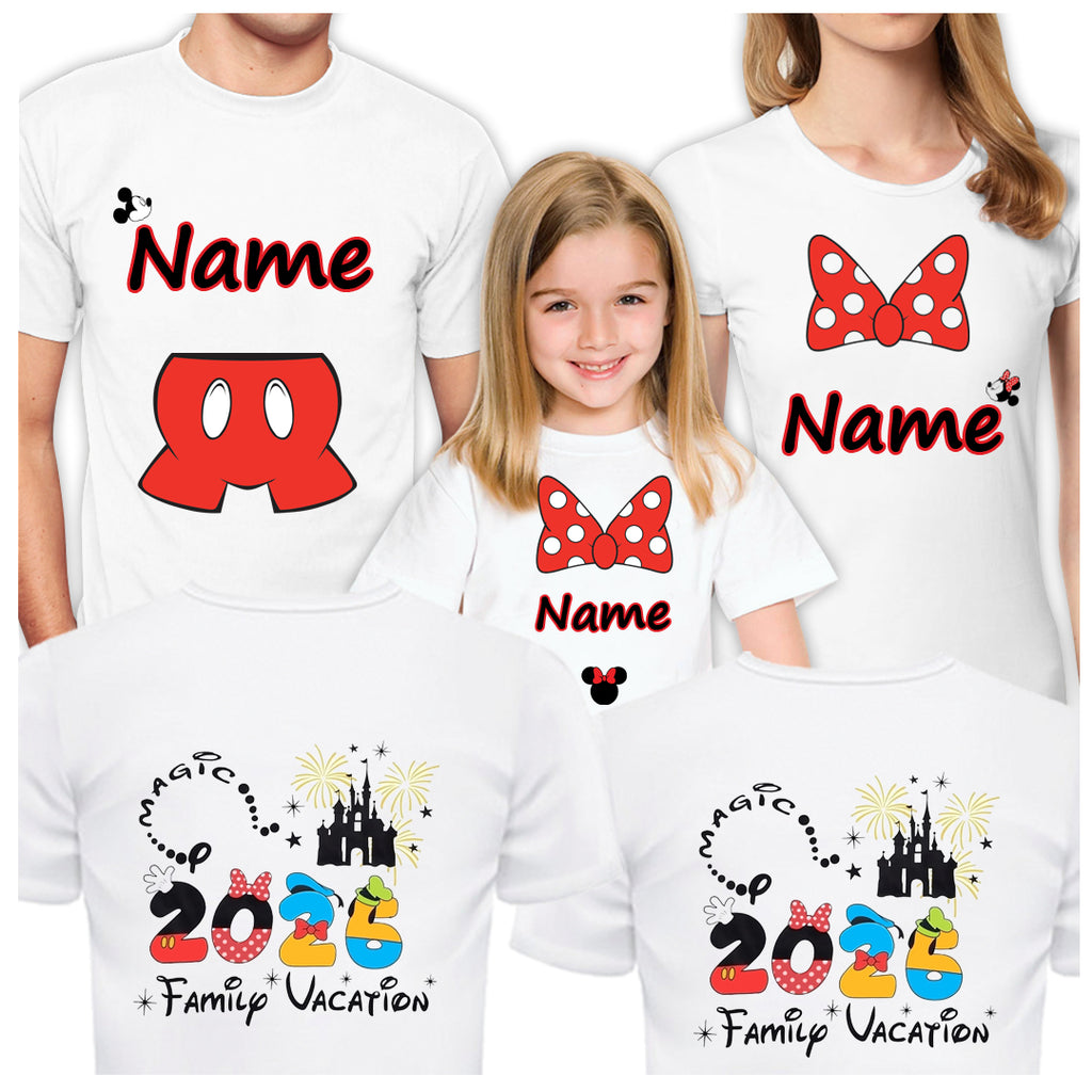 Matching Personalized Family Shirts, Customized Mickey Minnie Disney T-Shirts for Disneyland Trip Vacation 2026