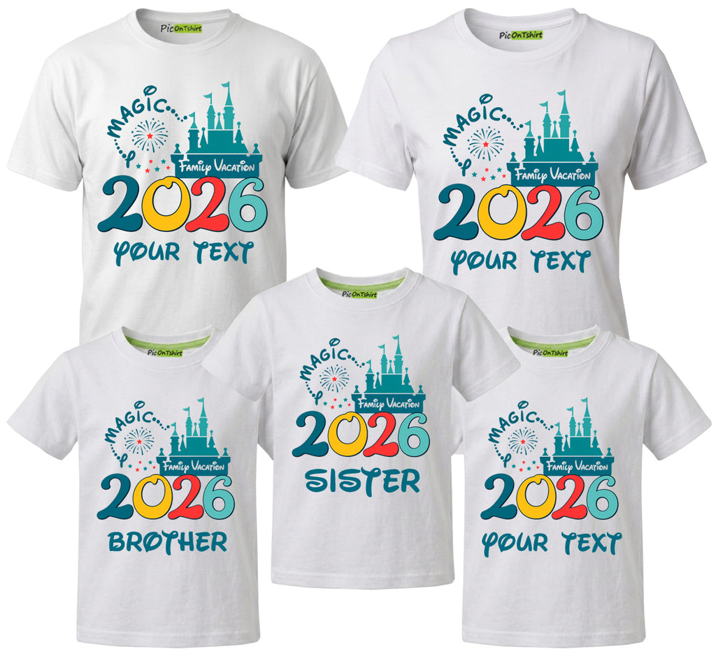 Custom Matching Shirts for Family, Personalized Disney Set T-Shirt 2026