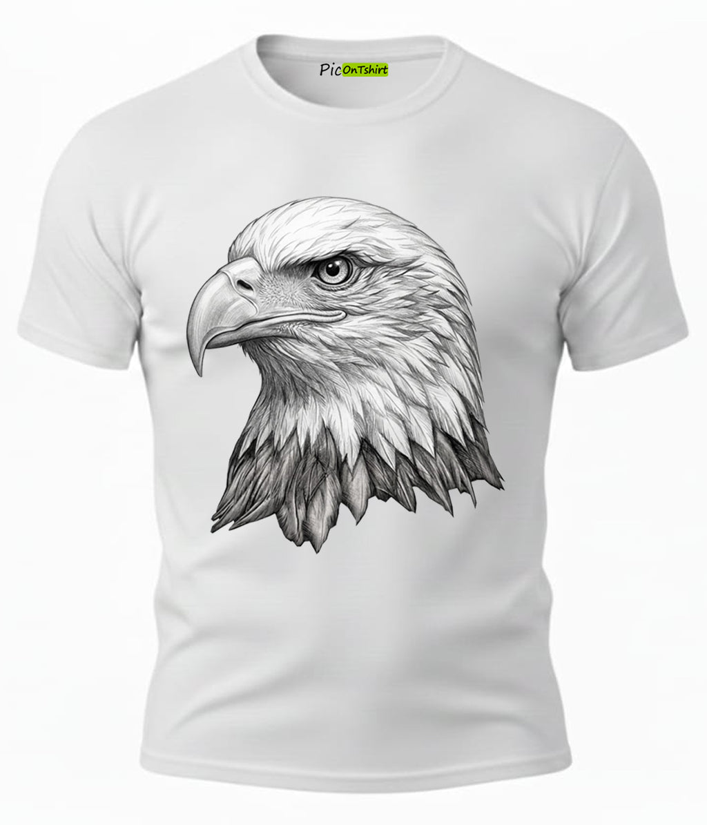 100% Cotton Graphic Tees Men 3D Bald Eagle T-Shirt, Graphic Shirt for Men, Gym Graphic Tee, Workout Fitness Streetwear