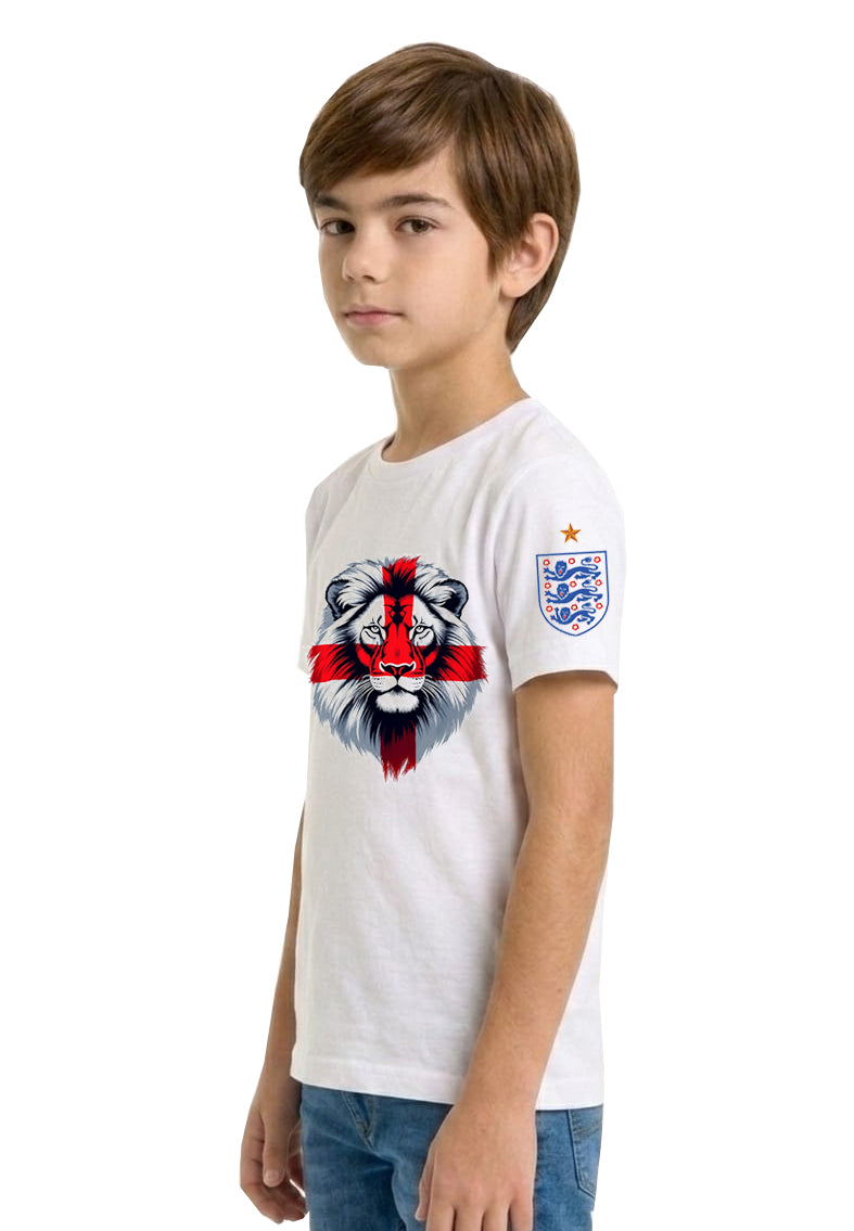 England flag and lion head graphic t-shirt for Children