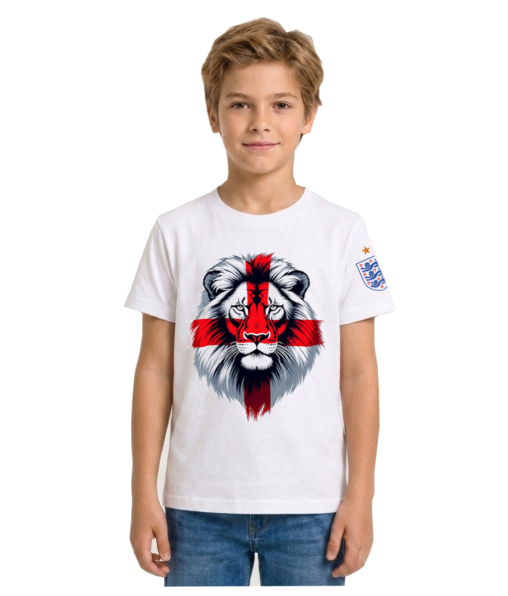 England flag and lion head graphic t-shirt for Children 2