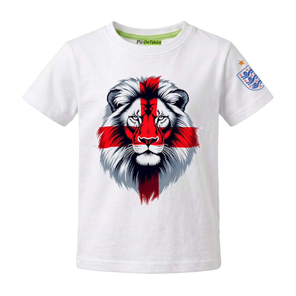 England flag and lion head graphic t-shirt for Children 3