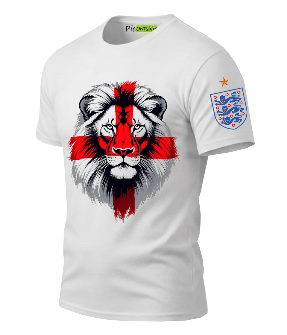 England flag and lion head graphic t-shirt for Women 2