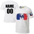 Custom France Flag T-Shirt for Men – Personalized Name & Number, 100% Cotton French Soccer Tee