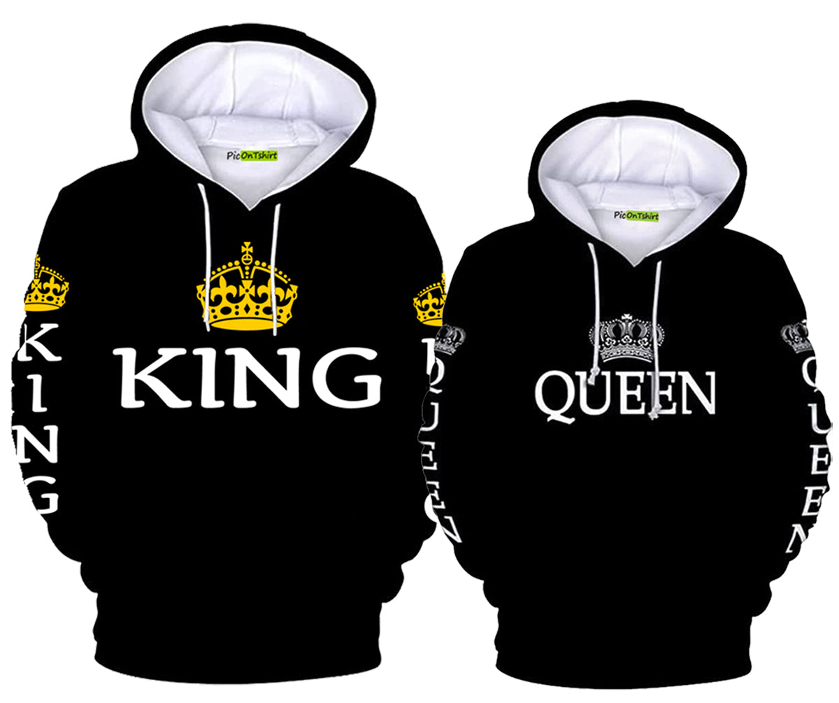 King and Queen Matching Hoodies for Couples