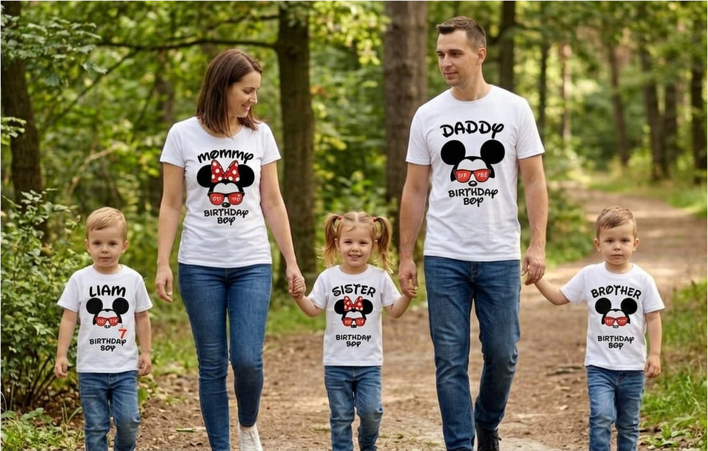Matching Shirts for Family Birthday, Custom Disney Set T-Shirt for Birthday Trip Vacation 2026