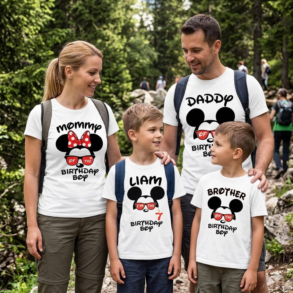 Matching Shirts for Family Birthday, Custom Disney Set T-Shirt for Birthday Trip Vacation 2026