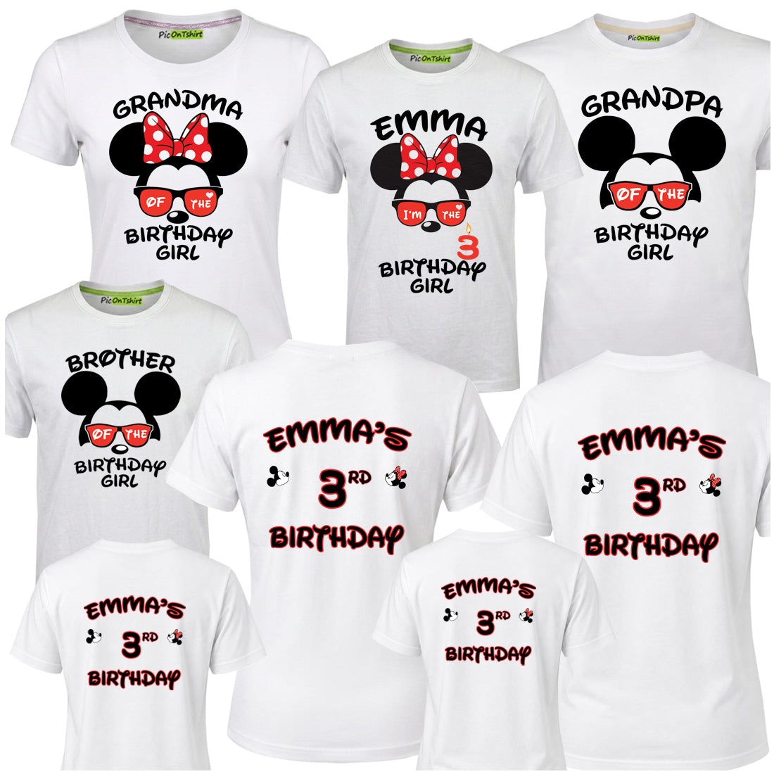 Matching Shirts for Family Birthday, Custom Disney Set T-Shirt for Birthday Trip Vacation 2026