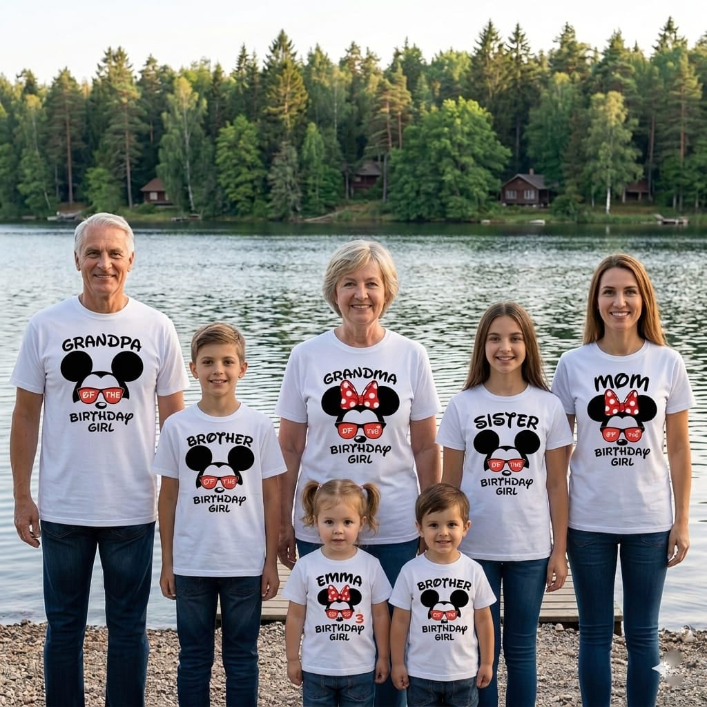 Matching Shirts for Family Birthday, Custom Disney Set T-Shirt for Birthday Trip Vacation 2026