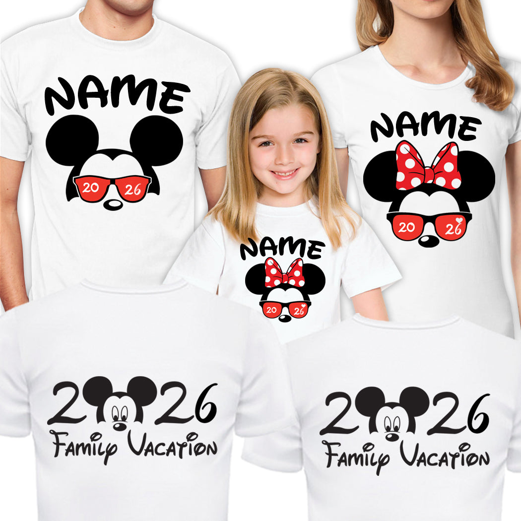Matching T-Shirts for Family, Personalized Disney Shirts for Disneyland Trip Vacation Mickey 2026