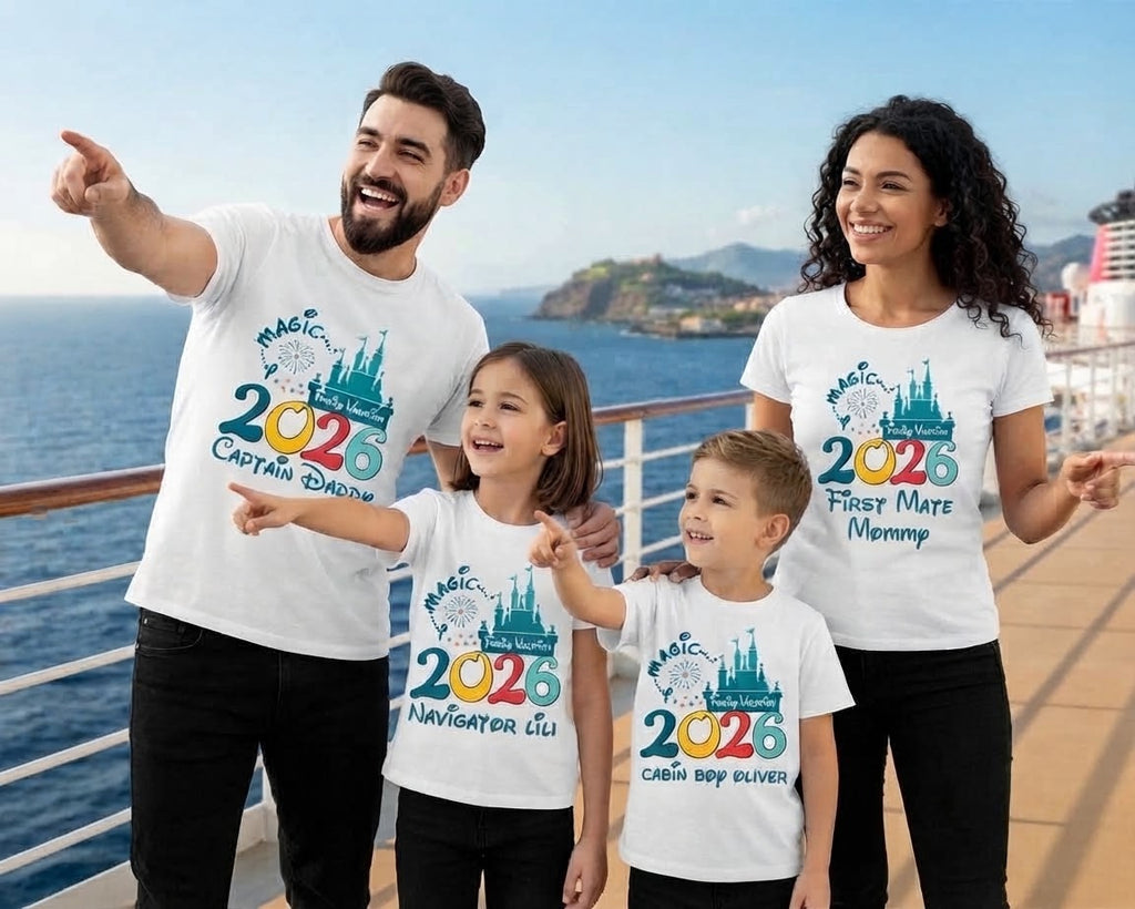 Custom Matching Shirts for Family, Personalized Disney Set T-Shirt 2026