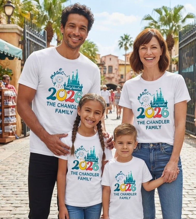 Custom Matching Shirts for Family, Personalized Disney Set T-Shirt 2026