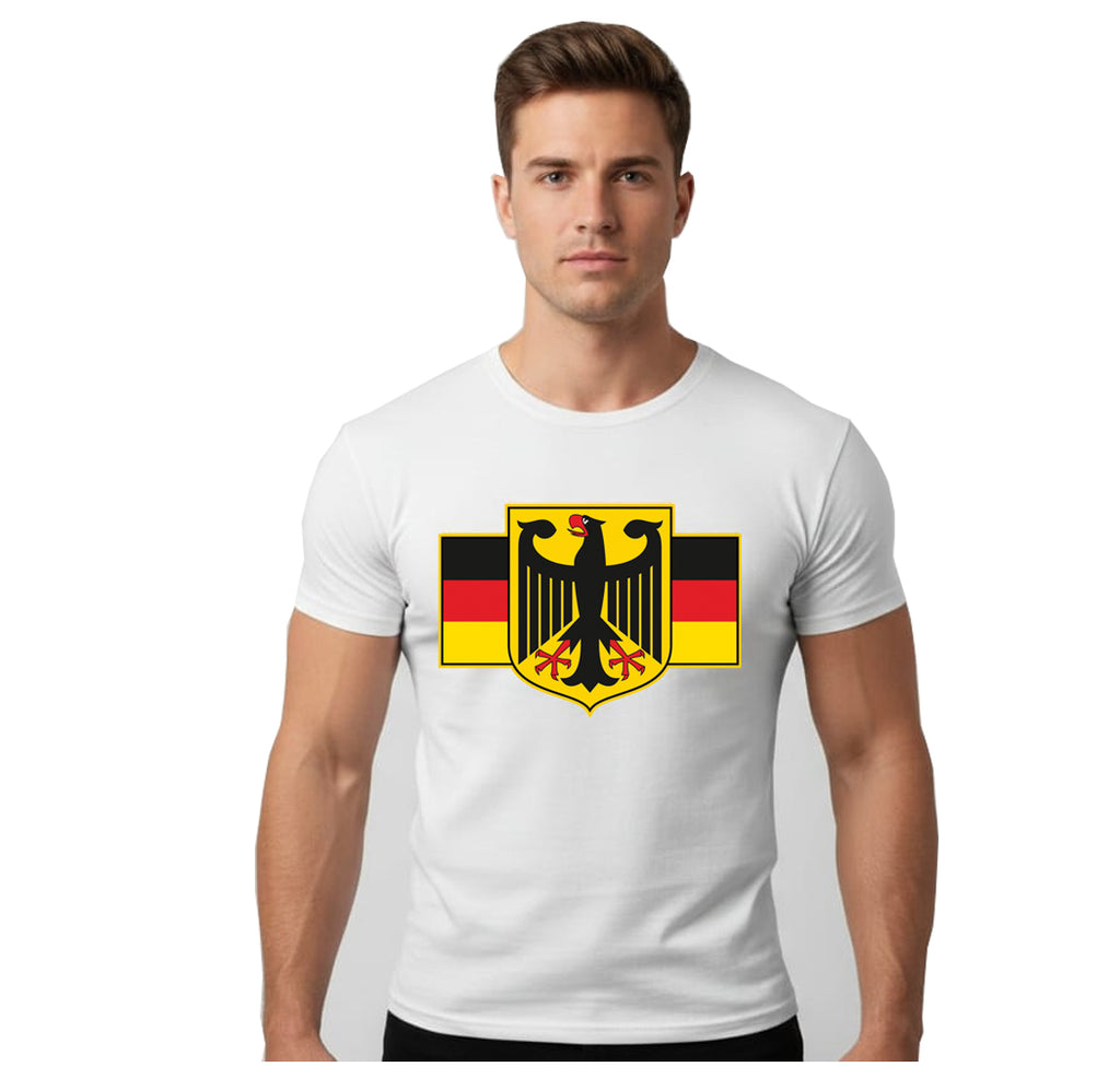 White vintage Germany flag t-shirt for men 