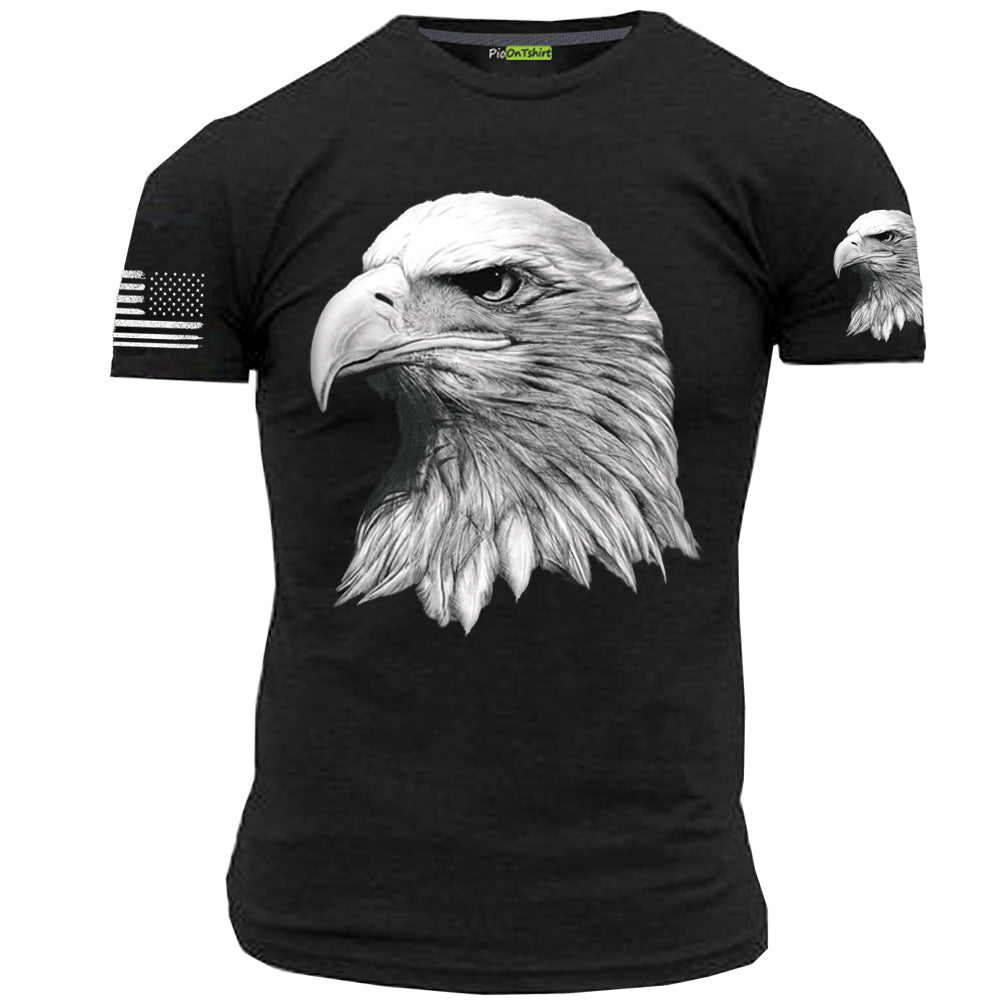 black American flag and 3D eagle t-shirt for men