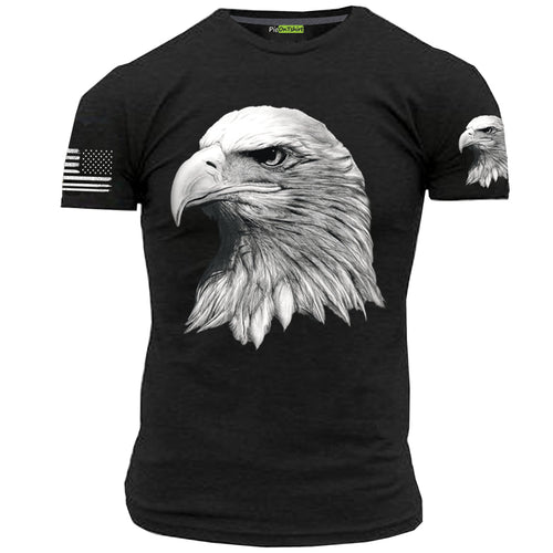black American flag and 3D eagle t-shirt for men