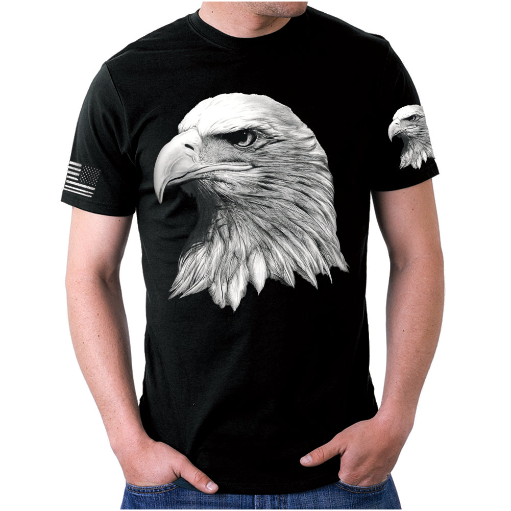 black American flag and 3D eagle t-shirt for men
