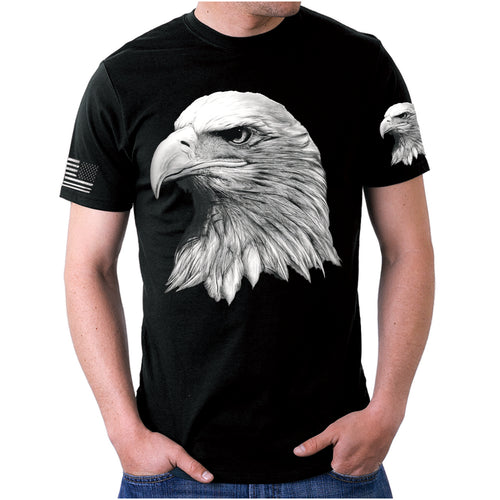 black American flag and 3D eagle t-shirt for men