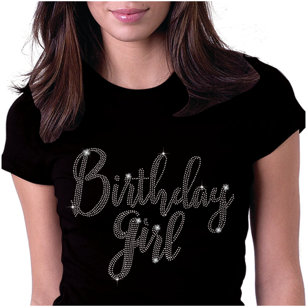 black Birthday Girl graphic print t-shirt 1