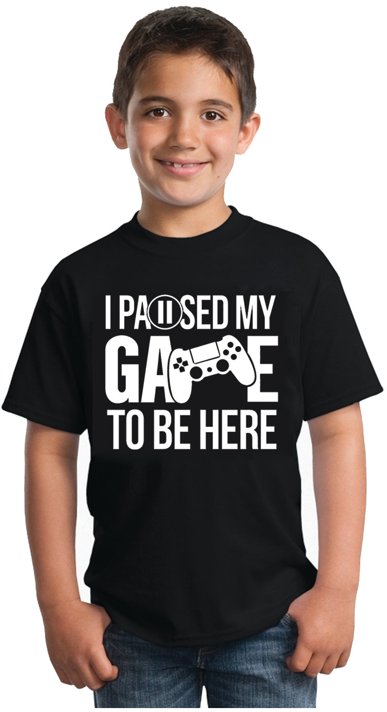 black I Paused My Game to Be Here Child gamer t-shirt 2