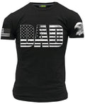 black Military Dad American flag and 3D eagle sleeve t-shirt
