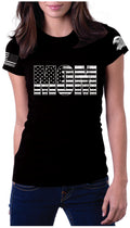black Military Mom American flag and 3D eagle sleeve t-shirt