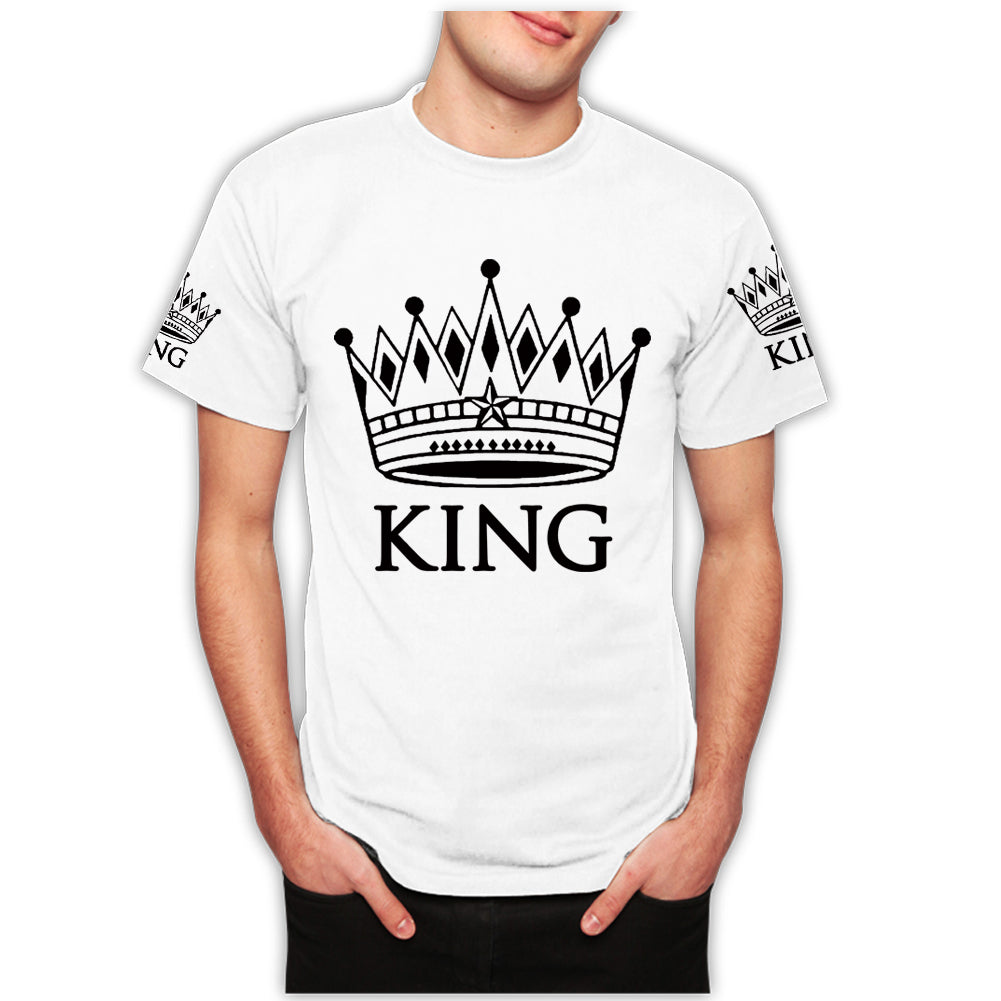 matching King and Queen couple t-shirts in black and white 3