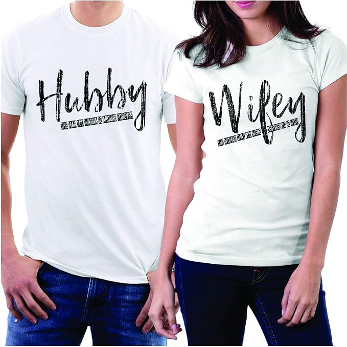 matching shirts for couples Hubby and Wifey t-shirts 3