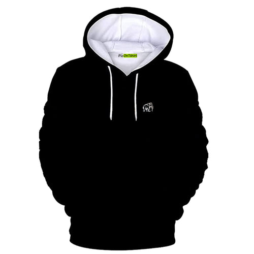 unisex black 100% combed cotton heavyweight hoodie with  Mammoth
