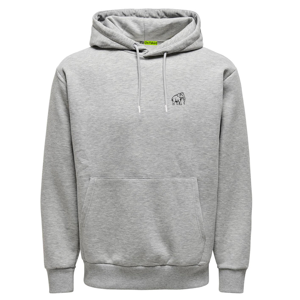 unisex gray 100% combed cotton heavyweight hoodie with  Mammoth
