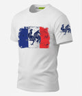 white France flag and vintage rooster graphic t-shirt for men